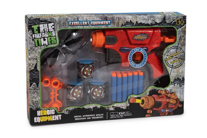 PISTOLA CON 12 DARDOS Y ACCESORIOS CAJA