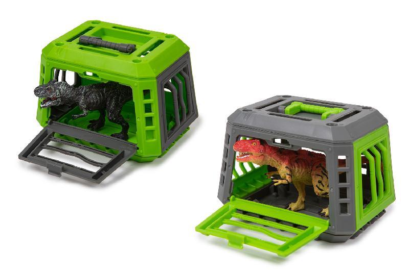 ANIMALES DINOSAURIO EN JAULA-CESTA