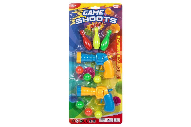 PISTOLAS DOS LANZA 6 BOLAS 3 BOLOS BLIST