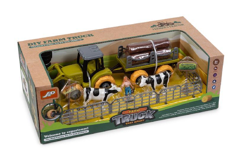 GRANJA CONJUNTO TRACTOR ANIMALES CAJA