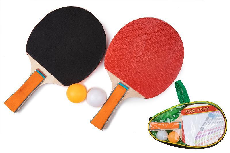 RAQUETA PING PONG 2 PELOTAS FUNDA