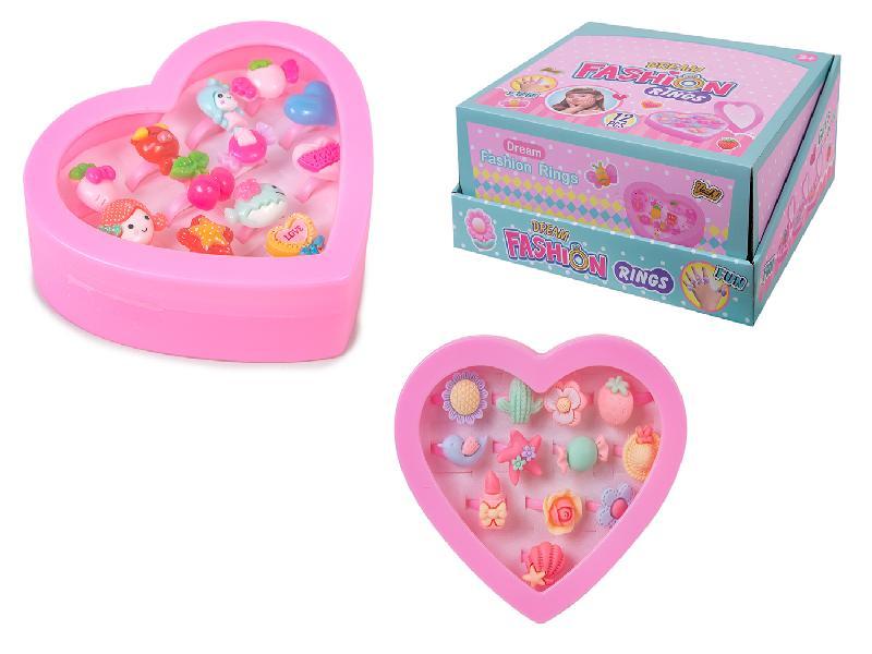 ANILLOS DECORADOS CAJA CORAZÓN EX.12