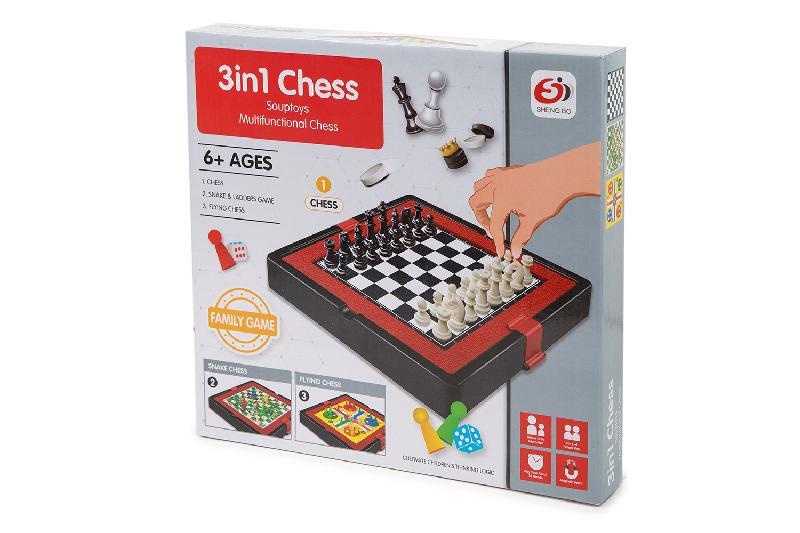 JUEGO PARCHIS-AJEDREZ-ESCALERA CAJA