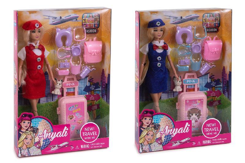 MUÑECA AZAFATA DE VUELO CON ACCESORI