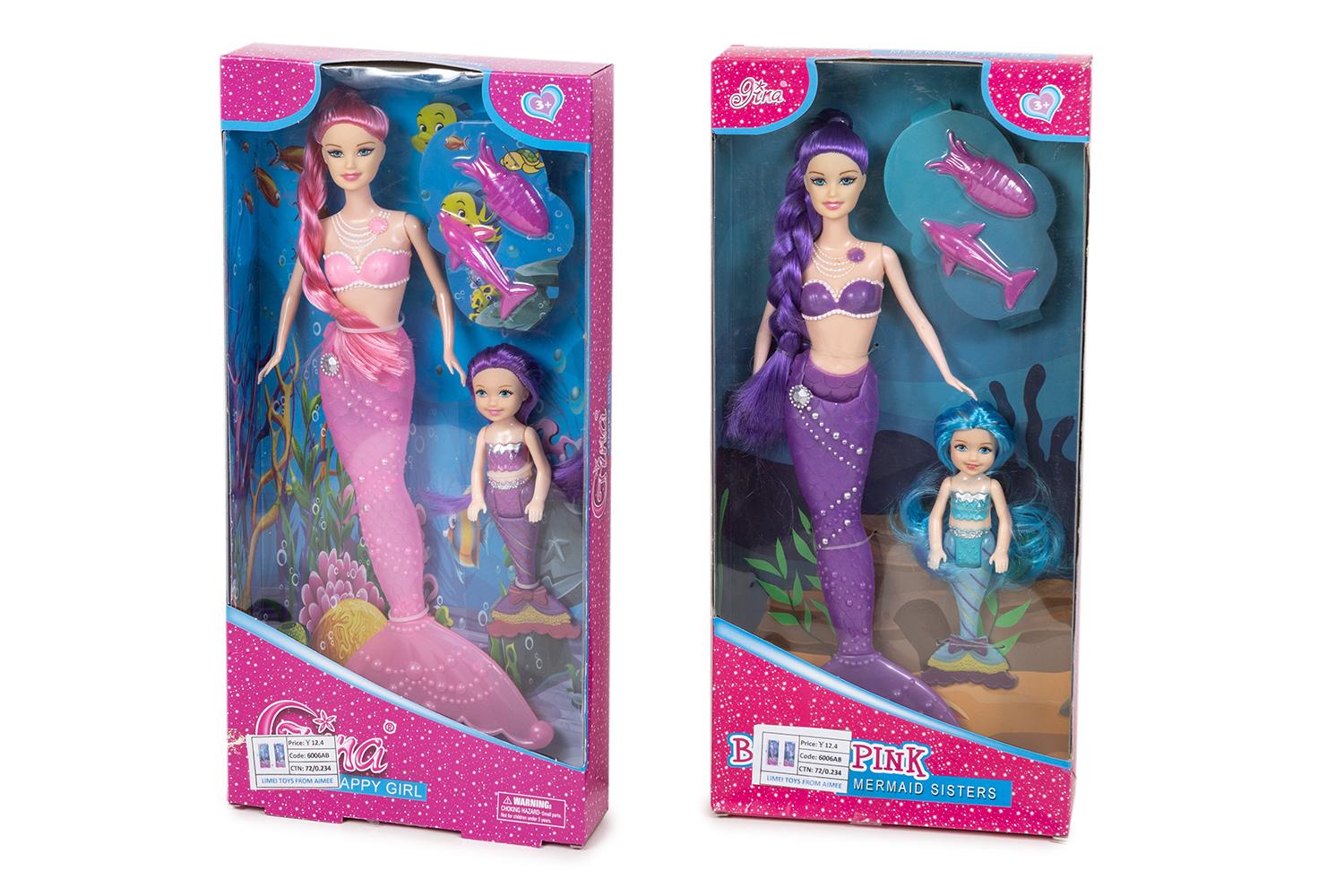 MUÑECA SIRENA Y SIRENITA 2 MODELOS CAJA