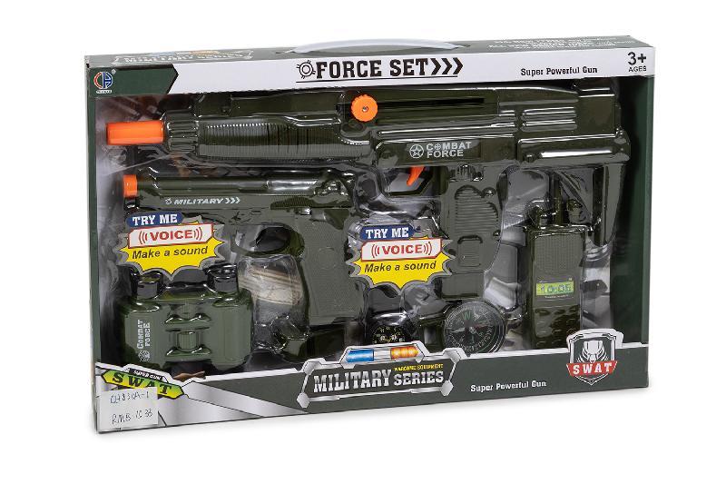 MILITAR CONJUNTO 2 PISTOLAS ACCESORIOS