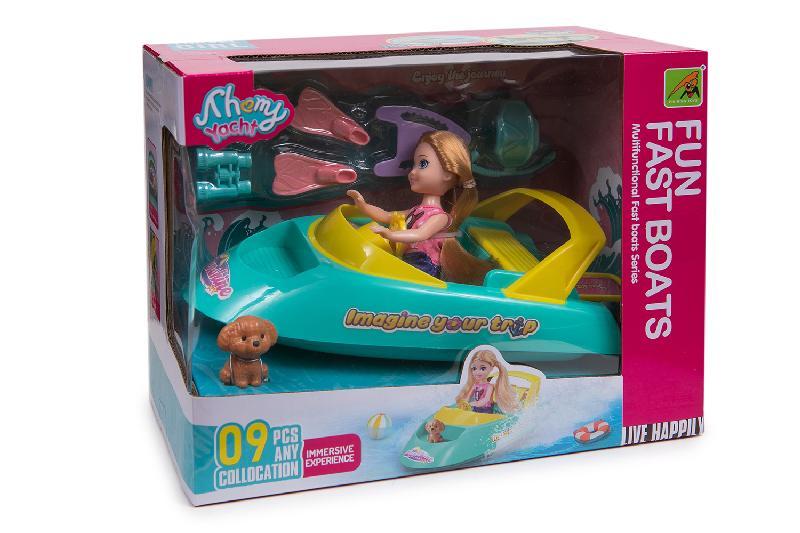 MUÑECA LANCHA PERRITO ACCESORIOS CAJA