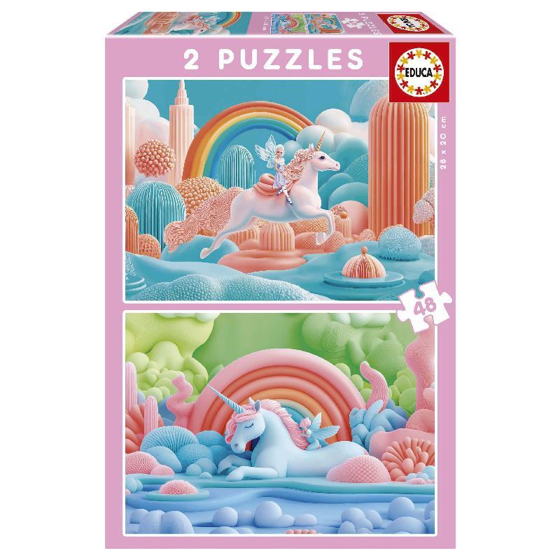 PUZLE EDUCA 2X48 UNICORNIOS MAGICOS
