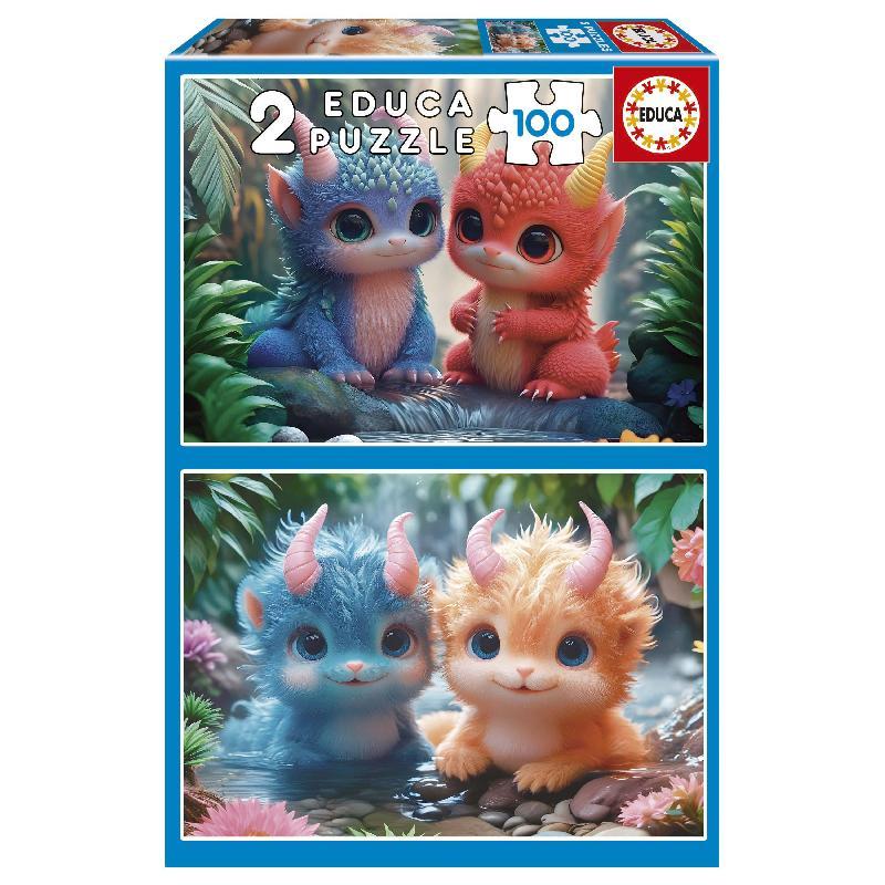 PUZLE EDUCA 2X100 MONSTRUOS ADORABLES